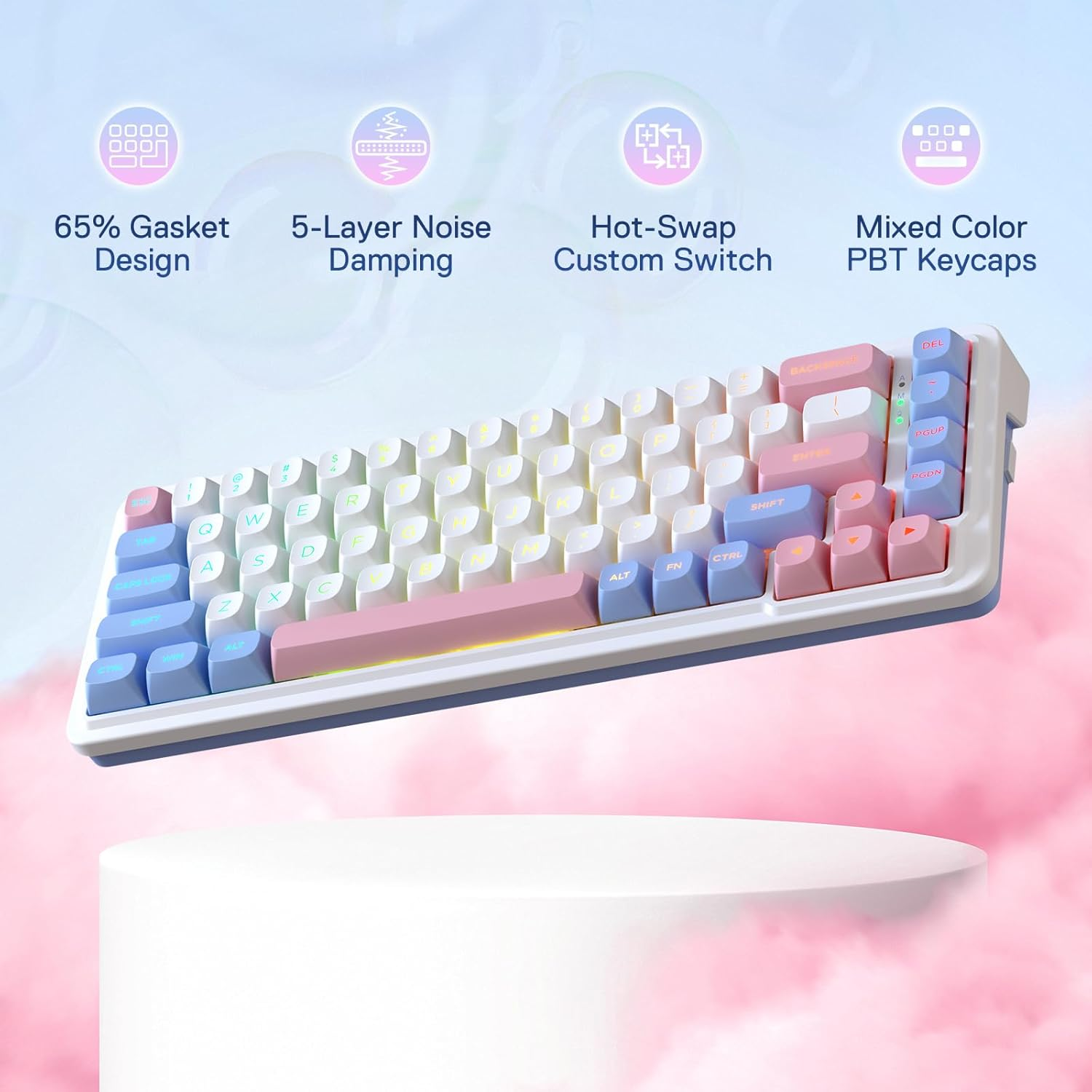 Redragon NOVA K709 PRO 65% Wireless Gasket RGB Gaming Keyboard Redragon NOVA K709 PRO 65% Wireless Gasket RGB Gaming Keyboard